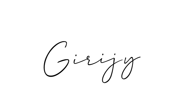 Also we have Girijy name is the best signature style. Create professional handwritten signature collection using Allison_Script autograph style. Girijy signature style 2 images and pictures png