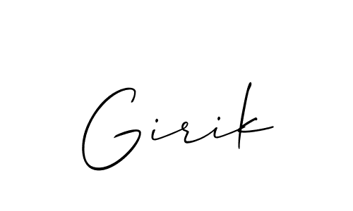 Allison_Script is a professional signature style that is perfect for those who want to add a touch of class to their signature. It is also a great choice for those who want to make their signature more unique. Get Girik name to fancy signature for free. Girik signature style 2 images and pictures png