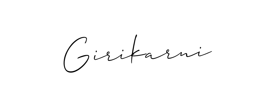 Use a signature maker to create a handwritten signature online. With this signature software, you can design (Allison_Script) your own signature for name Girikarni. Girikarni signature style 2 images and pictures png