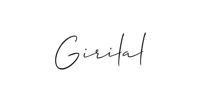 Make a beautiful signature design for name Girilal. With this signature (Allison_Script) style, you can create a handwritten signature for free. Girilal signature style 2 images and pictures png