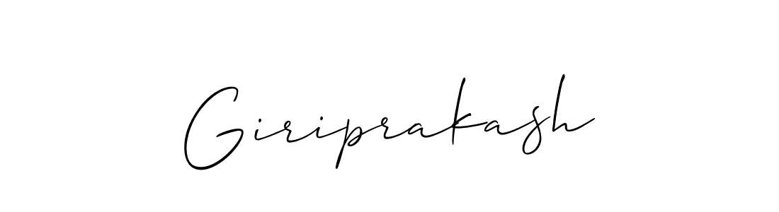 Use a signature maker to create a handwritten signature online. With this signature software, you can design (Allison_Script) your own signature for name Giriprakash. Giriprakash signature style 2 images and pictures png