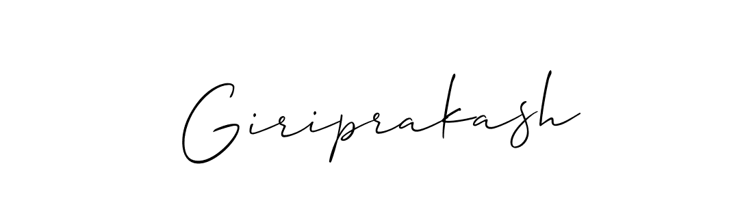 Use a signature maker to create a handwritten signature online. With this signature software, you can design (Allison_Script) your own signature for name Giriprakash. Giriprakash signature style 2 images and pictures png