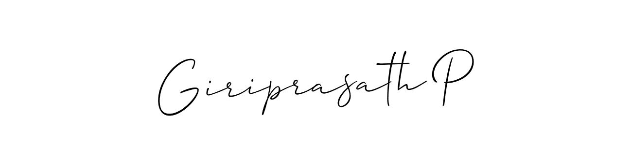 This is the best signature style for the Giriprasath P name. Also you like these signature font (Allison_Script). Mix name signature. Giriprasath P signature style 2 images and pictures png