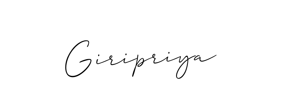 Create a beautiful signature design for name Giripriya. With this signature (Allison_Script) fonts, you can make a handwritten signature for free. Giripriya signature style 2 images and pictures png