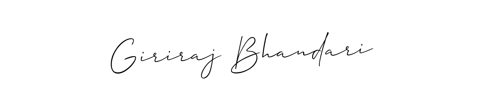 if you are searching for the best signature style for your name Giriraj Bhandari. so please give up your signature search. here we have designed multiple signature styles  using Allison_Script. Giriraj Bhandari signature style 2 images and pictures png