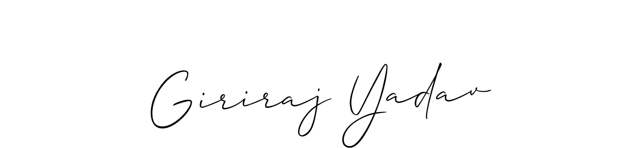 The best way (Allison_Script) to make a short signature is to pick only two or three words in your name. The name Giriraj Yadav include a total of six letters. For converting this name. Giriraj Yadav signature style 2 images and pictures png