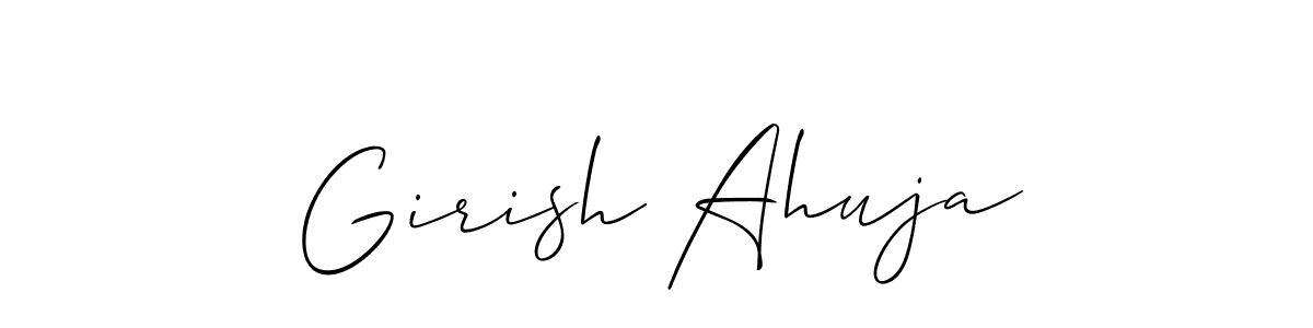 This is the best signature style for the Girish Ahuja name. Also you like these signature font (Allison_Script). Mix name signature. Girish Ahuja signature style 2 images and pictures png
