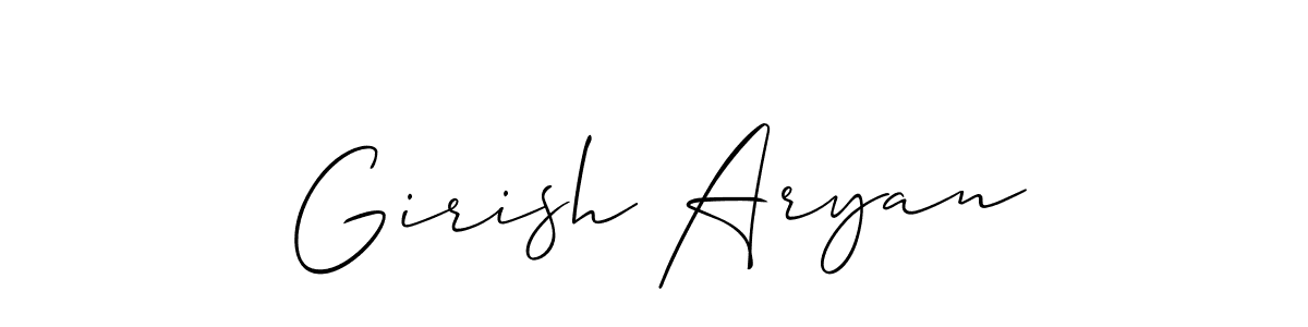 How to make Girish Aryan signature? Allison_Script is a professional autograph style. Create handwritten signature for Girish Aryan name. Girish Aryan signature style 2 images and pictures png