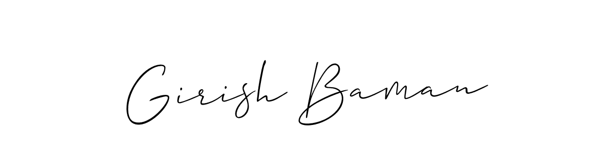 How to make Girish Baman name signature. Use Allison_Script style for creating short signs online. This is the latest handwritten sign. Girish Baman signature style 2 images and pictures png