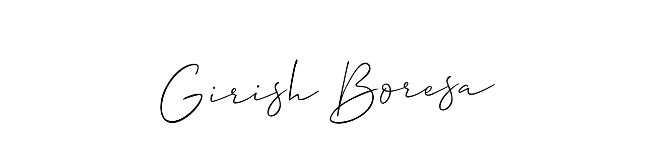 How to make Girish Boresa name signature. Use Allison_Script style for creating short signs online. This is the latest handwritten sign. Girish Boresa signature style 2 images and pictures png