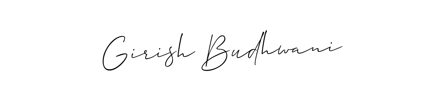 How to Draw Girish Budhwani signature style? Allison_Script is a latest design signature styles for name Girish Budhwani. Girish Budhwani signature style 2 images and pictures png