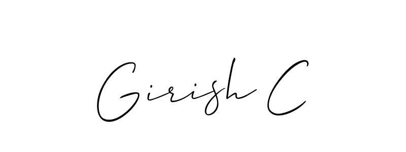 if you are searching for the best signature style for your name Girish C. so please give up your signature search. here we have designed multiple signature styles  using Allison_Script. Girish C signature style 2 images and pictures png