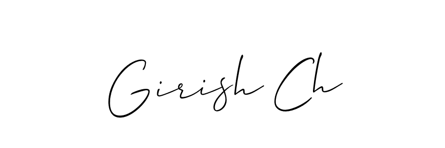 The best way (Allison_Script) to make a short signature is to pick only two or three words in your name. The name Girish Ch include a total of six letters. For converting this name. Girish Ch signature style 2 images and pictures png