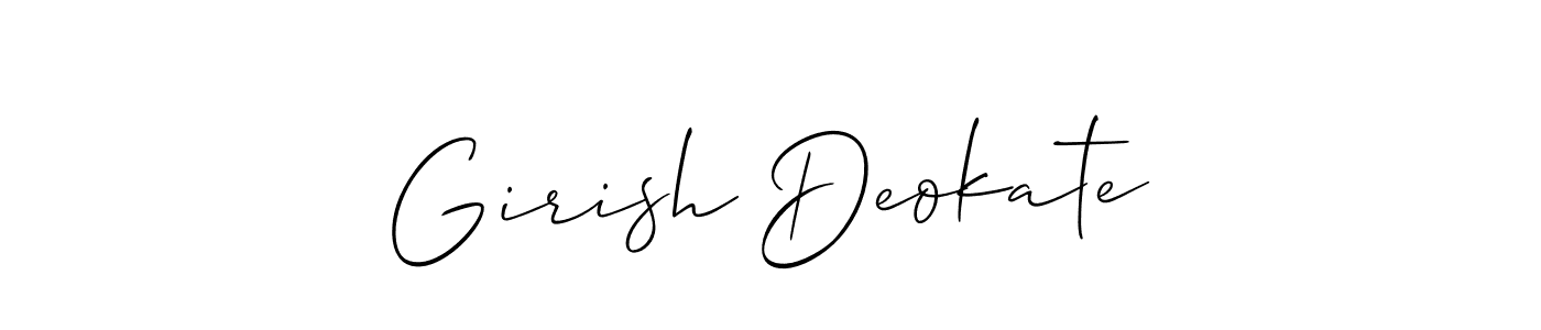 Similarly Allison_Script is the best handwritten signature design. Signature creator online .You can use it as an online autograph creator for name Girish Deokate. Girish Deokate signature style 2 images and pictures png