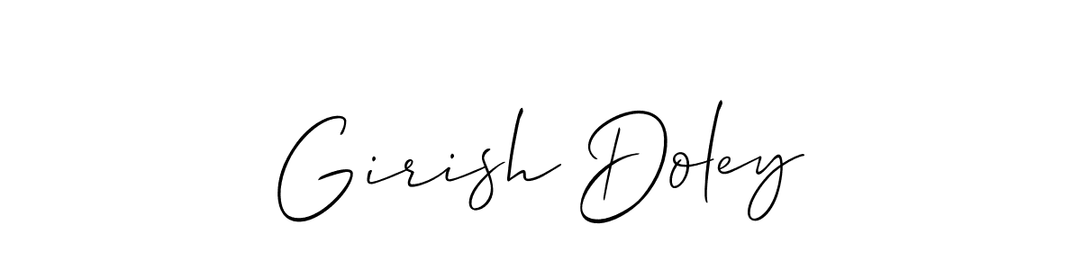 The best way (Allison_Script) to make a short signature is to pick only two or three words in your name. The name Girish Doley include a total of six letters. For converting this name. Girish Doley signature style 2 images and pictures png