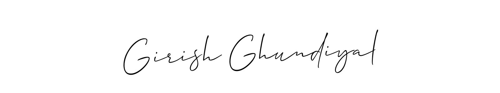 Use a signature maker to create a handwritten signature online. With this signature software, you can design (Allison_Script) your own signature for name Girish Ghundiyal. Girish Ghundiyal signature style 2 images and pictures png