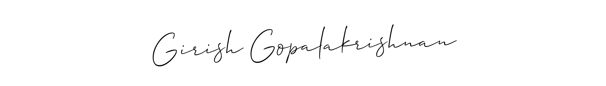 Design your own signature with our free online signature maker. With this signature software, you can create a handwritten (Allison_Script) signature for name Girish Gopalakrishnan. Girish Gopalakrishnan signature style 2 images and pictures png