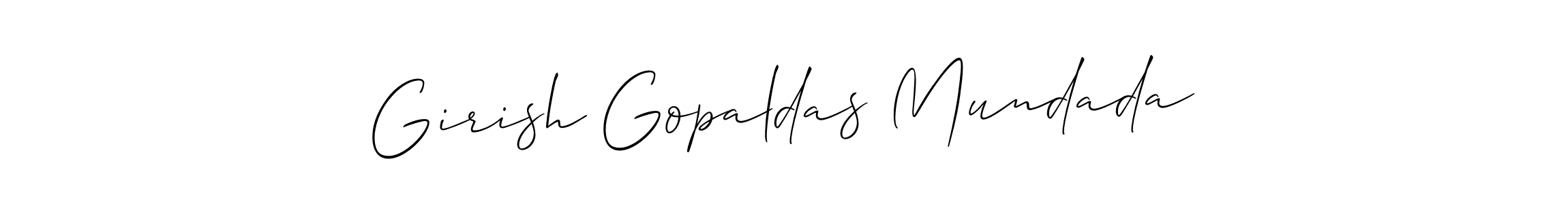How to Draw Girish Gopaldas Mundada signature style? Allison_Script is a latest design signature styles for name Girish Gopaldas Mundada. Girish Gopaldas Mundada signature style 2 images and pictures png