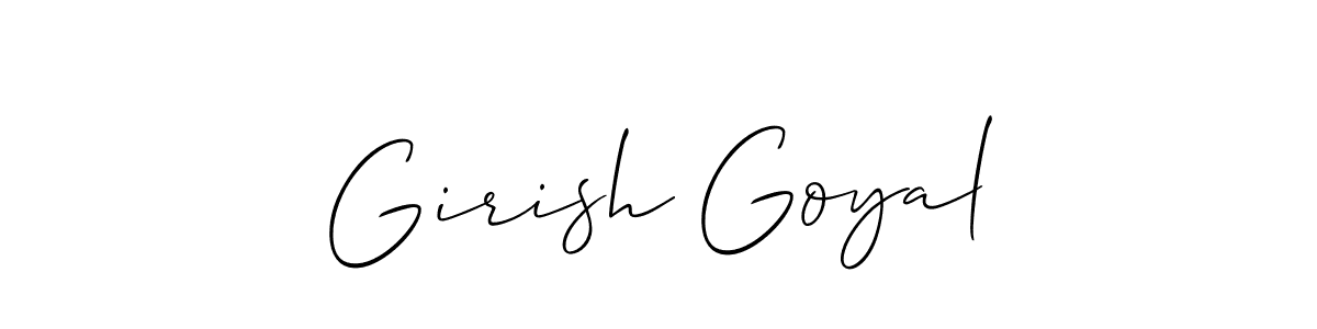 Also we have Girish Goyal name is the best signature style. Create professional handwritten signature collection using Allison_Script autograph style. Girish Goyal signature style 2 images and pictures png