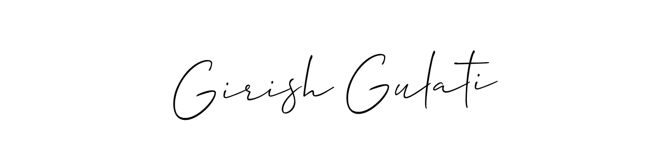 if you are searching for the best signature style for your name Girish Gulati. so please give up your signature search. here we have designed multiple signature styles  using Allison_Script. Girish Gulati signature style 2 images and pictures png