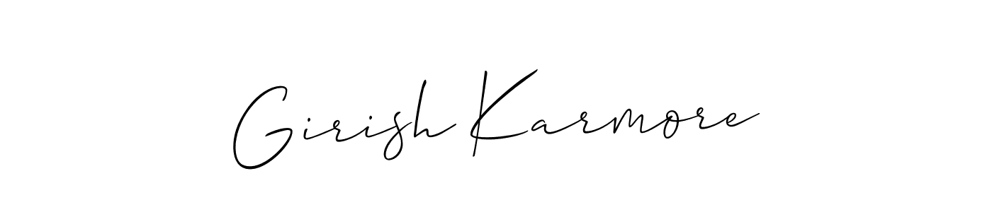 Create a beautiful signature design for name Girish Karmore. With this signature (Allison_Script) fonts, you can make a handwritten signature for free. Girish Karmore signature style 2 images and pictures png