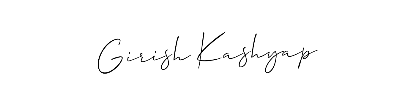 Create a beautiful signature design for name Girish Kashyap. With this signature (Allison_Script) fonts, you can make a handwritten signature for free. Girish Kashyap signature style 2 images and pictures png