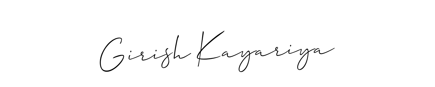 Also we have Girish Kayariya name is the best signature style. Create professional handwritten signature collection using Allison_Script autograph style. Girish Kayariya signature style 2 images and pictures png