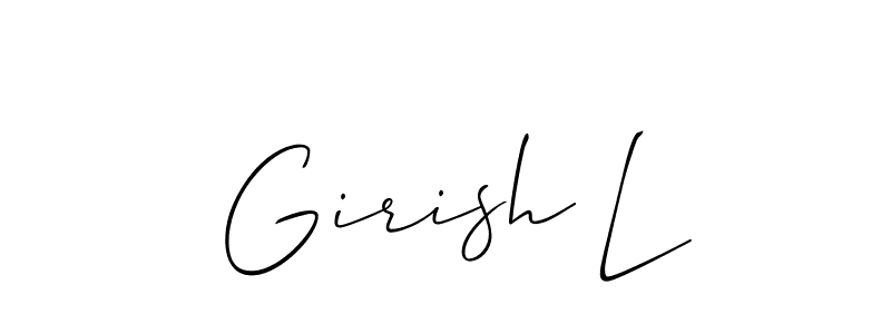 How to make Girish L name signature. Use Allison_Script style for creating short signs online. This is the latest handwritten sign. Girish L signature style 2 images and pictures png