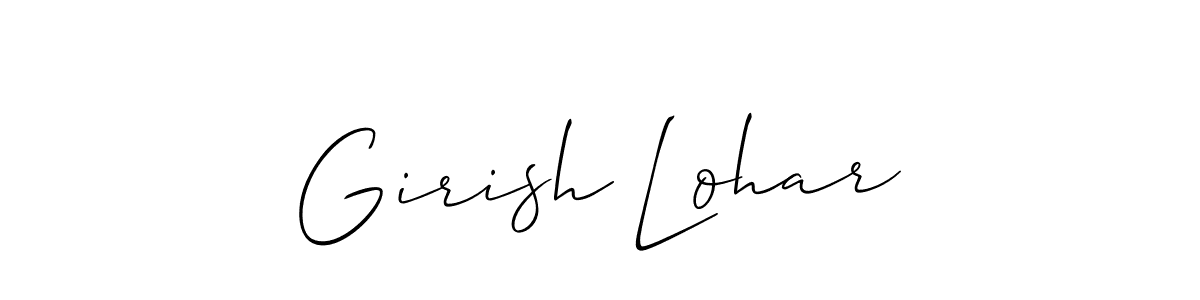 Create a beautiful signature design for name Girish Lohar. With this signature (Allison_Script) fonts, you can make a handwritten signature for free. Girish Lohar signature style 2 images and pictures png