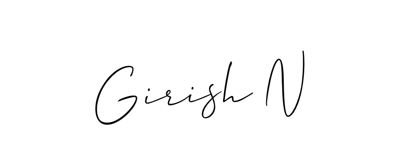 Also You can easily find your signature by using the search form. We will create Girish N name handwritten signature images for you free of cost using Allison_Script sign style. Girish N signature style 2 images and pictures png