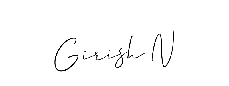 How to make Girish N name signature. Use Allison_Script style for creating short signs online. This is the latest handwritten sign. Girish N signature style 2 images and pictures png