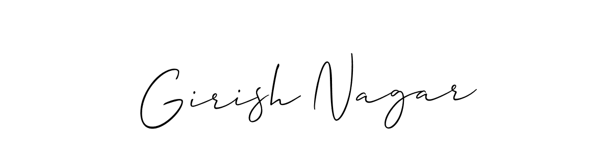 Create a beautiful signature design for name Girish Nagar. With this signature (Allison_Script) fonts, you can make a handwritten signature for free. Girish Nagar signature style 2 images and pictures png