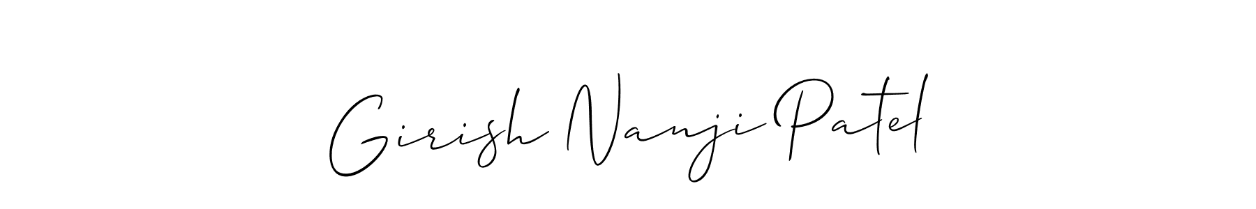 if you are searching for the best signature style for your name Girish Nanji Patel. so please give up your signature search. here we have designed multiple signature styles  using Allison_Script. Girish Nanji Patel signature style 2 images and pictures png