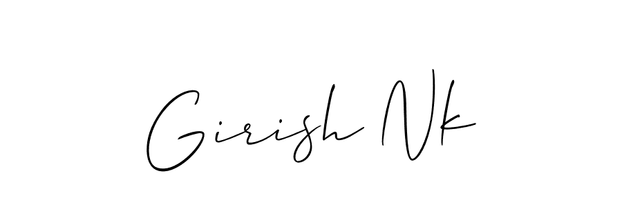 Design your own signature with our free online signature maker. With this signature software, you can create a handwritten (Allison_Script) signature for name Girish Nk. Girish Nk signature style 2 images and pictures png