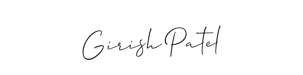 Make a beautiful signature design for name Girish Patel. With this signature (Allison_Script) style, you can create a handwritten signature for free. Girish Patel signature style 2 images and pictures png