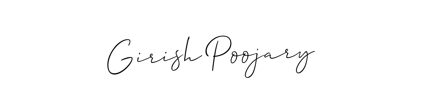 Use a signature maker to create a handwritten signature online. With this signature software, you can design (Allison_Script) your own signature for name Girish Poojary. Girish Poojary signature style 2 images and pictures png