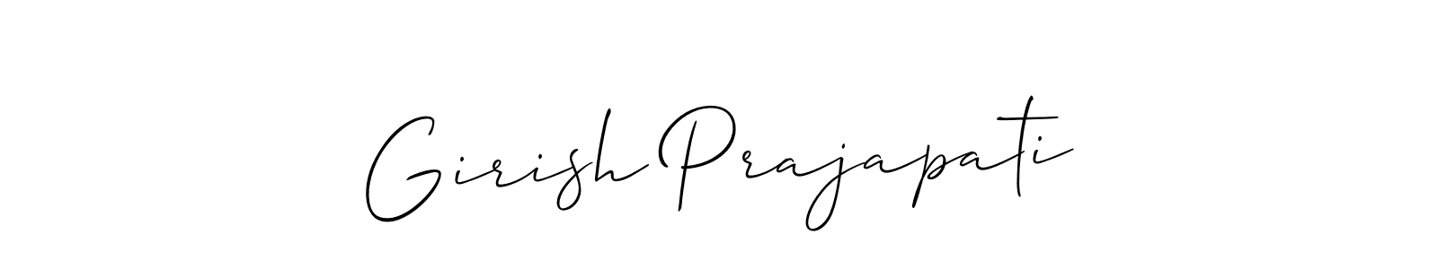 Create a beautiful signature design for name Girish Prajapati. With this signature (Allison_Script) fonts, you can make a handwritten signature for free. Girish Prajapati signature style 2 images and pictures png