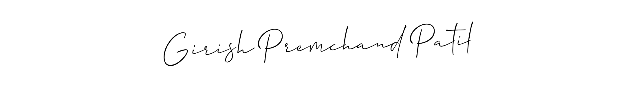 It looks lik you need a new signature style for name Girish Premchand Patil. Design unique handwritten (Allison_Script) signature with our free signature maker in just a few clicks. Girish Premchand Patil signature style 2 images and pictures png