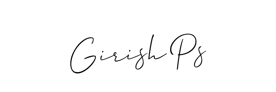 Also You can easily find your signature by using the search form. We will create Girish Ps name handwritten signature images for you free of cost using Allison_Script sign style. Girish Ps signature style 2 images and pictures png