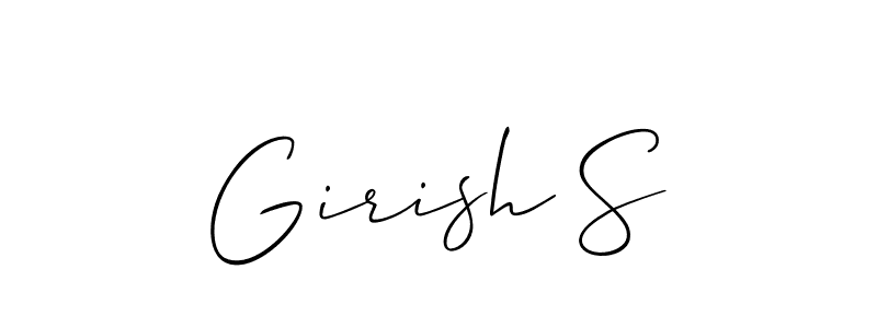 Also You can easily find your signature by using the search form. We will create Girish S name handwritten signature images for you free of cost using Allison_Script sign style. Girish S signature style 2 images and pictures png