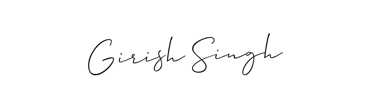 Design your own signature with our free online signature maker. With this signature software, you can create a handwritten (Allison_Script) signature for name Girish Singh. Girish Singh signature style 2 images and pictures png