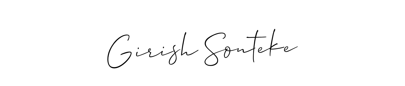 Create a beautiful signature design for name Girish Sonteke. With this signature (Allison_Script) fonts, you can make a handwritten signature for free. Girish Sonteke signature style 2 images and pictures png