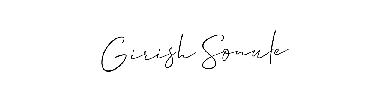 Also You can easily find your signature by using the search form. We will create Girish Sonule name handwritten signature images for you free of cost using Allison_Script sign style. Girish Sonule signature style 2 images and pictures png