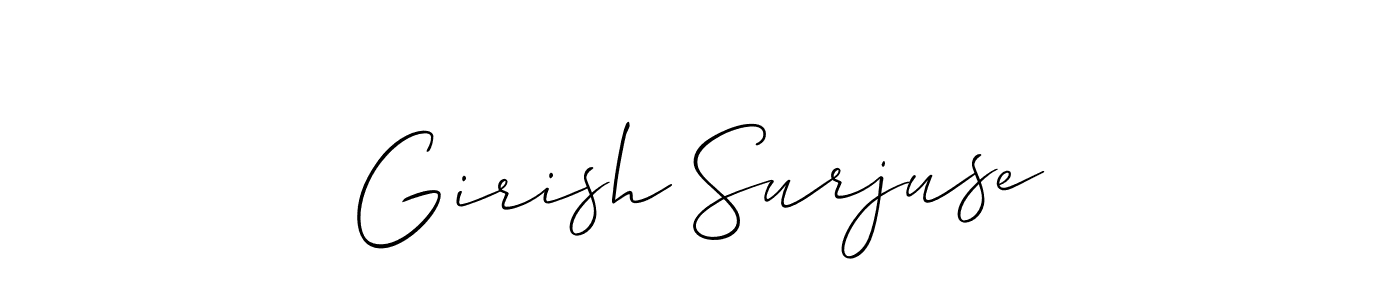 How to make Girish Surjuse name signature. Use Allison_Script style for creating short signs online. This is the latest handwritten sign. Girish Surjuse signature style 2 images and pictures png