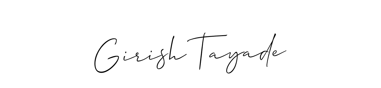 Create a beautiful signature design for name Girish Tayade. With this signature (Allison_Script) fonts, you can make a handwritten signature for free. Girish Tayade signature style 2 images and pictures png