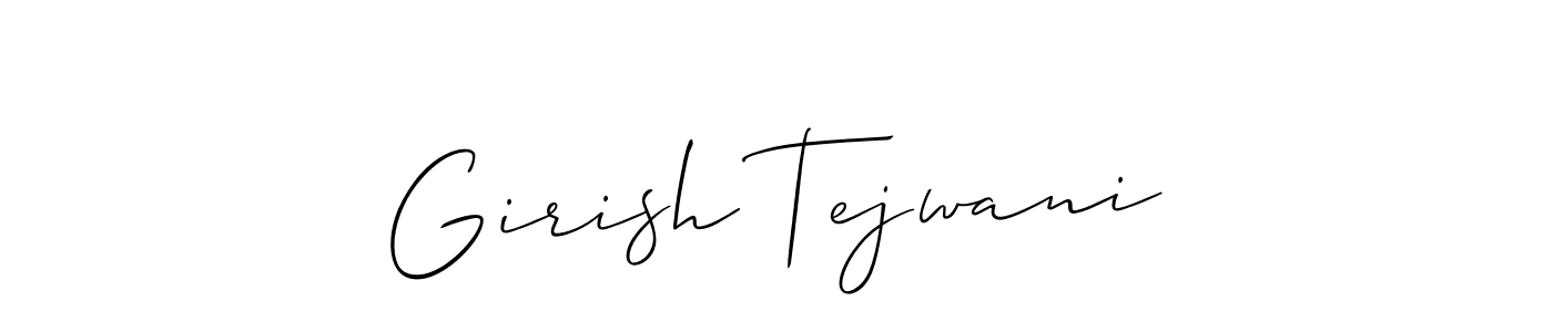 if you are searching for the best signature style for your name Girish Tejwani. so please give up your signature search. here we have designed multiple signature styles  using Allison_Script. Girish Tejwani signature style 2 images and pictures png