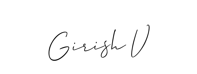 How to make Girish V name signature. Use Allison_Script style for creating short signs online. This is the latest handwritten sign. Girish V signature style 2 images and pictures png