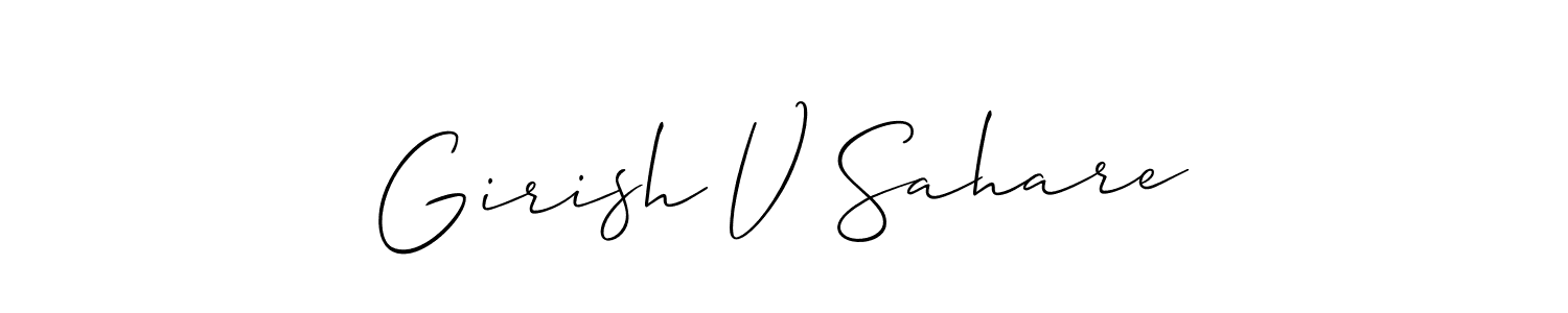 Girish V Sahare stylish signature style. Best Handwritten Sign (Allison_Script) for my name. Handwritten Signature Collection Ideas for my name Girish V Sahare. Girish V Sahare signature style 2 images and pictures png