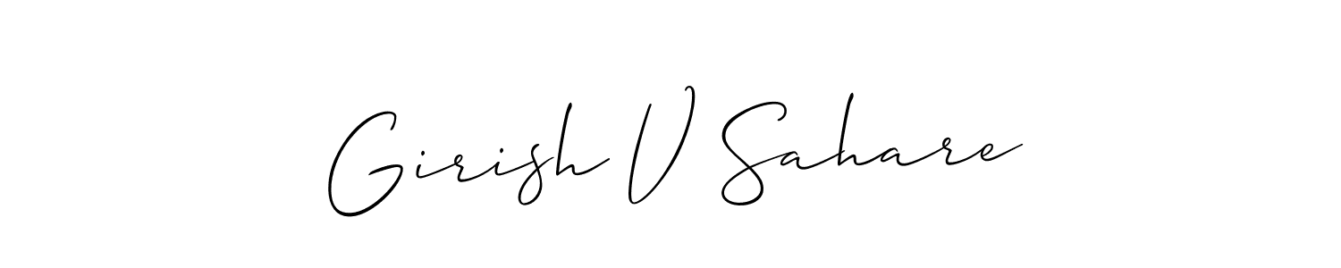 Use a signature maker to create a handwritten signature online. With this signature software, you can design (Allison_Script) your own signature for name Girish V Sahare. Girish V Sahare signature style 2 images and pictures png