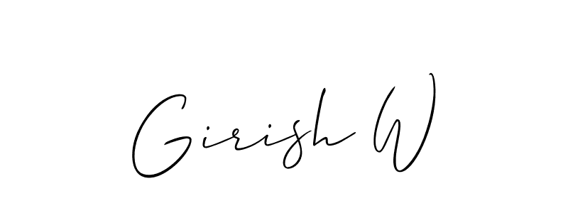 Also we have Girish W name is the best signature style. Create professional handwritten signature collection using Allison_Script autograph style. Girish W signature style 2 images and pictures png